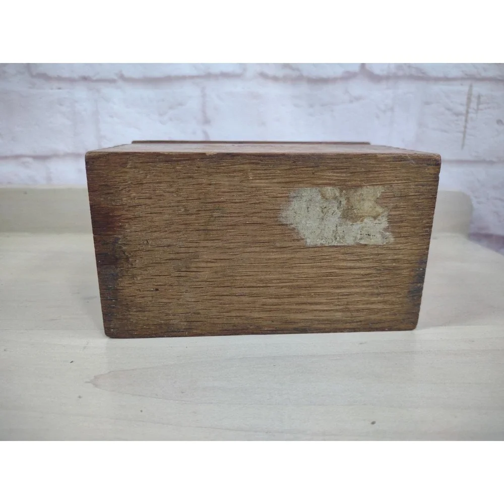 Vintage Weis Wood Recipe Box Patina Country Farm Kitchen No Recipe Cards